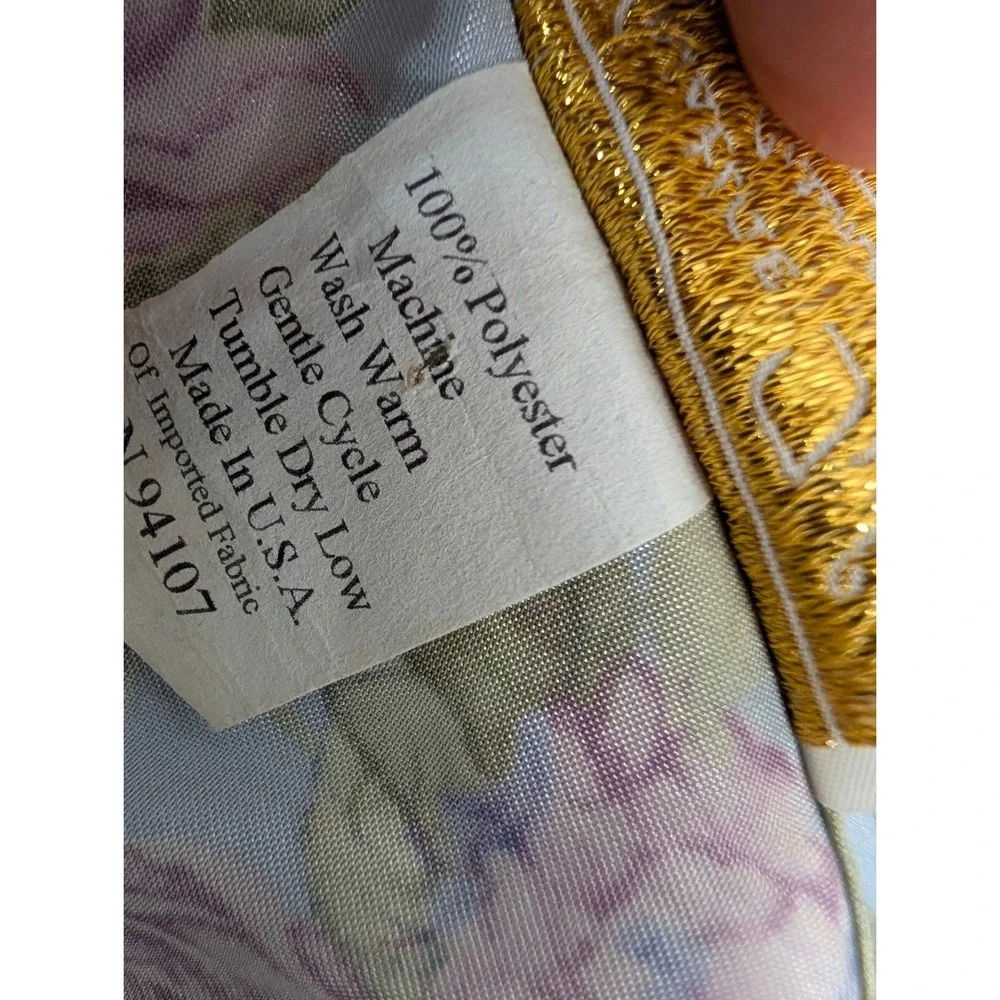 Kristine Tyler‎ Intimates Pajama Set Women's 3X Blue Floral Polyester Satin USA